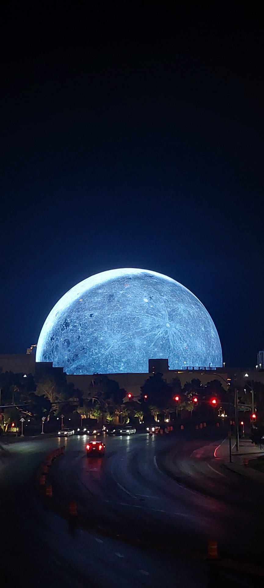 The Sphere in Las Vegas verlicht als de maan